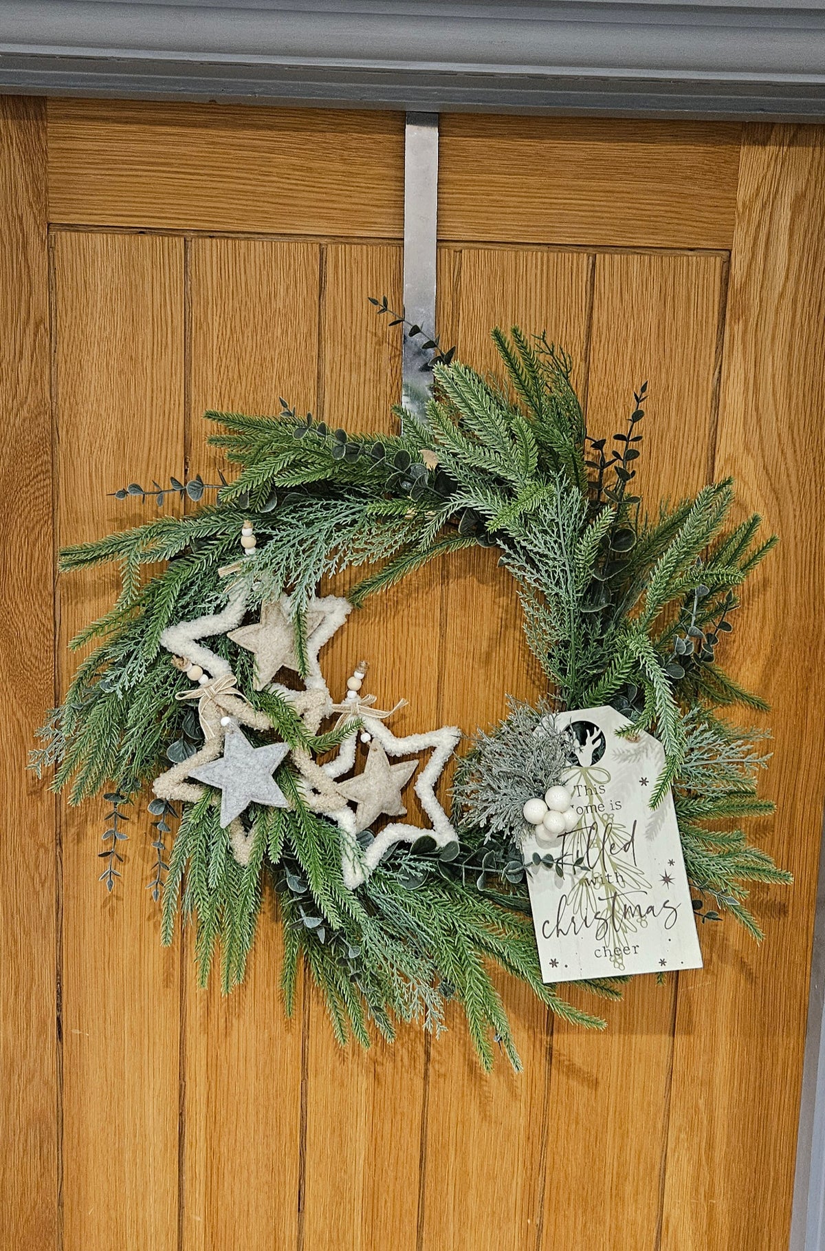 Handmade Christmas Wreath Simple Stars