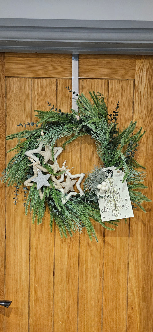Handmade Christmas Wreath Simple Stars