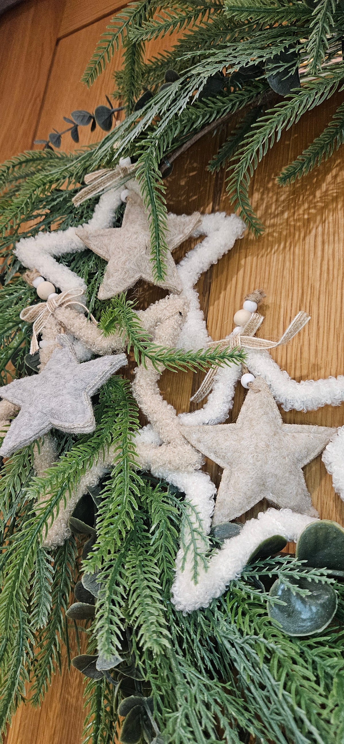 Handmade Christmas Wreath Simple Stars