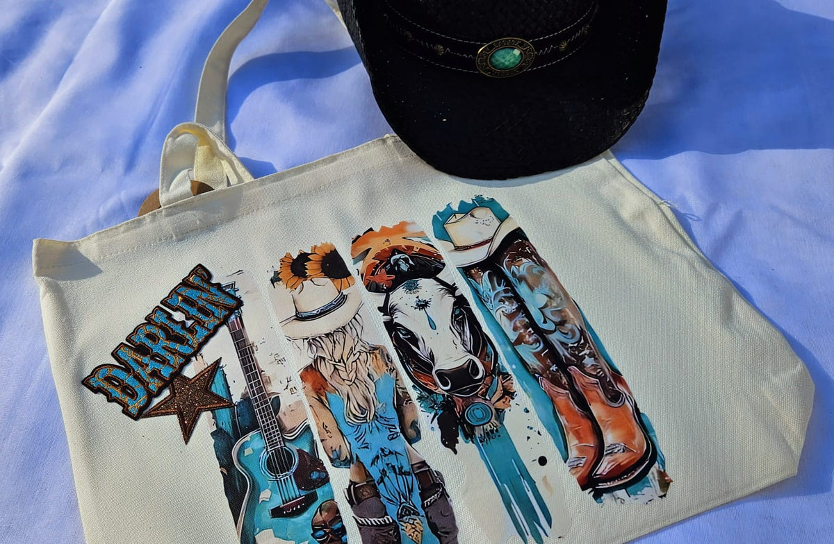Turn Everyday Errands Into a Western Statement Piece | Handmade Cowgirl Social Club Canvas Tote Bag