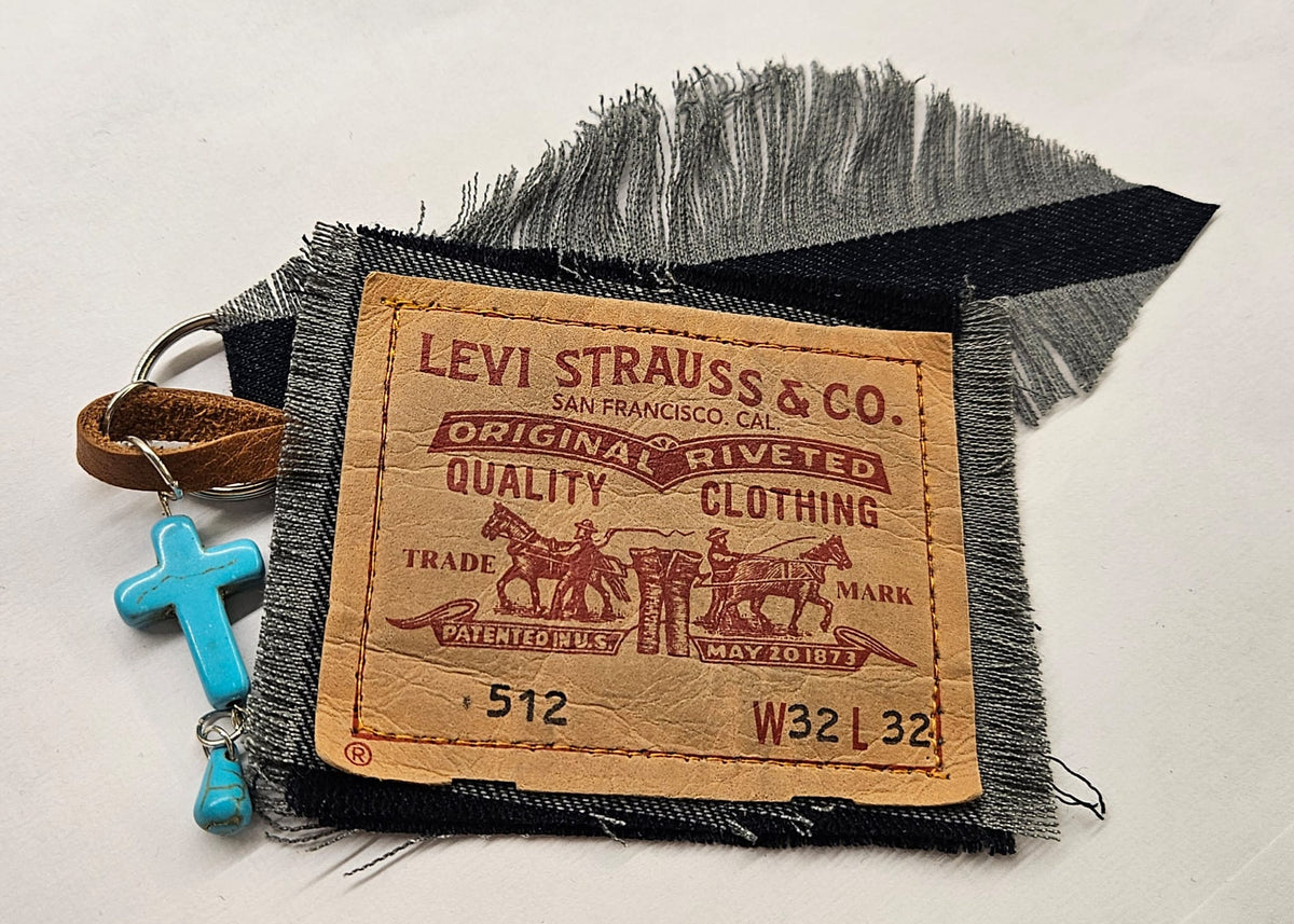 Levi's Patch Turquoise Cross Bag Charm • Western Cowgirl Accessory