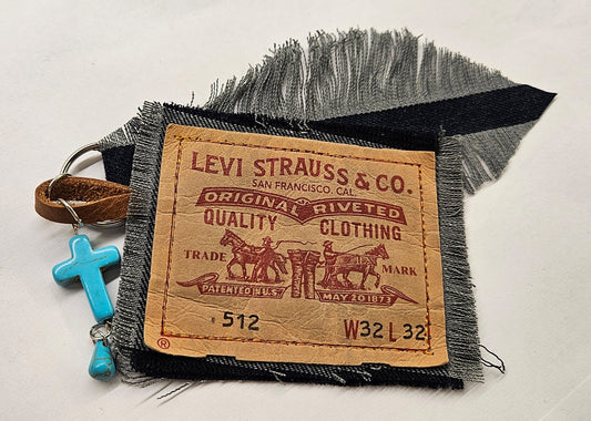 Levi's Patch Turquoise Cross Bag Charm • Western Cowgirl Accessory