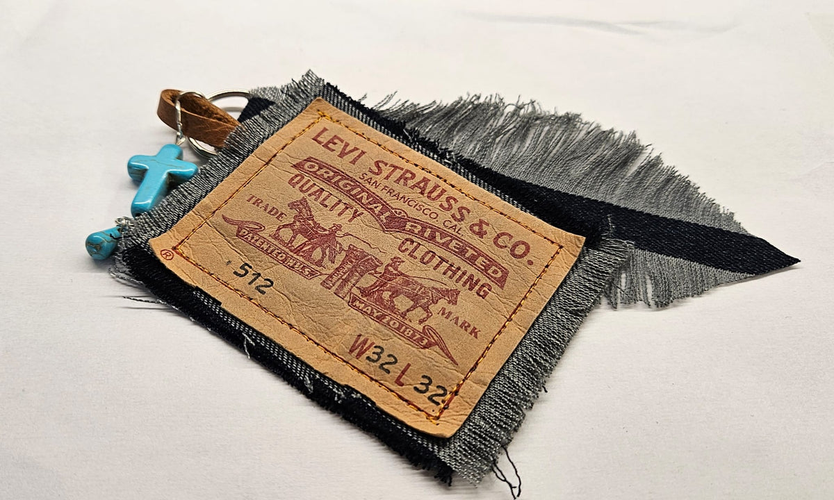 Levi's Patch Turquoise Cross Bag Charm • Western Cowgirl Accessory