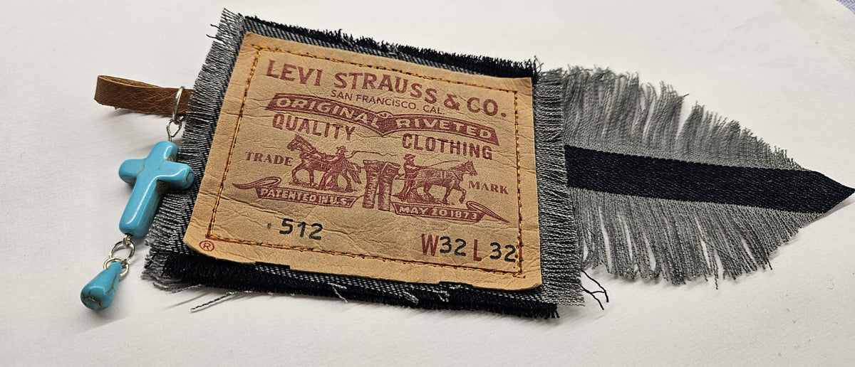 Levi's Patch Turquoise Cross Bag Charm • Western Cowgirl Accessory