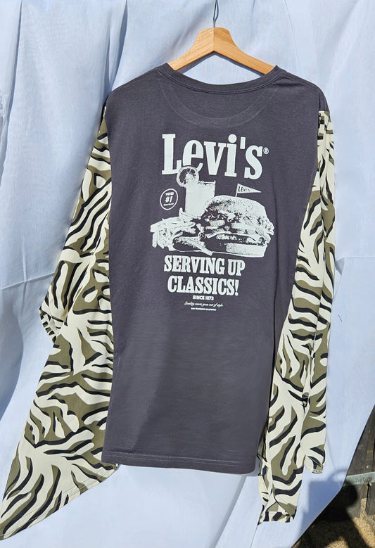 Levi’s Graphic Long Sleeve Shirt • Retro Band Tee • Western Boho Top • Unique Streetwear Outfit