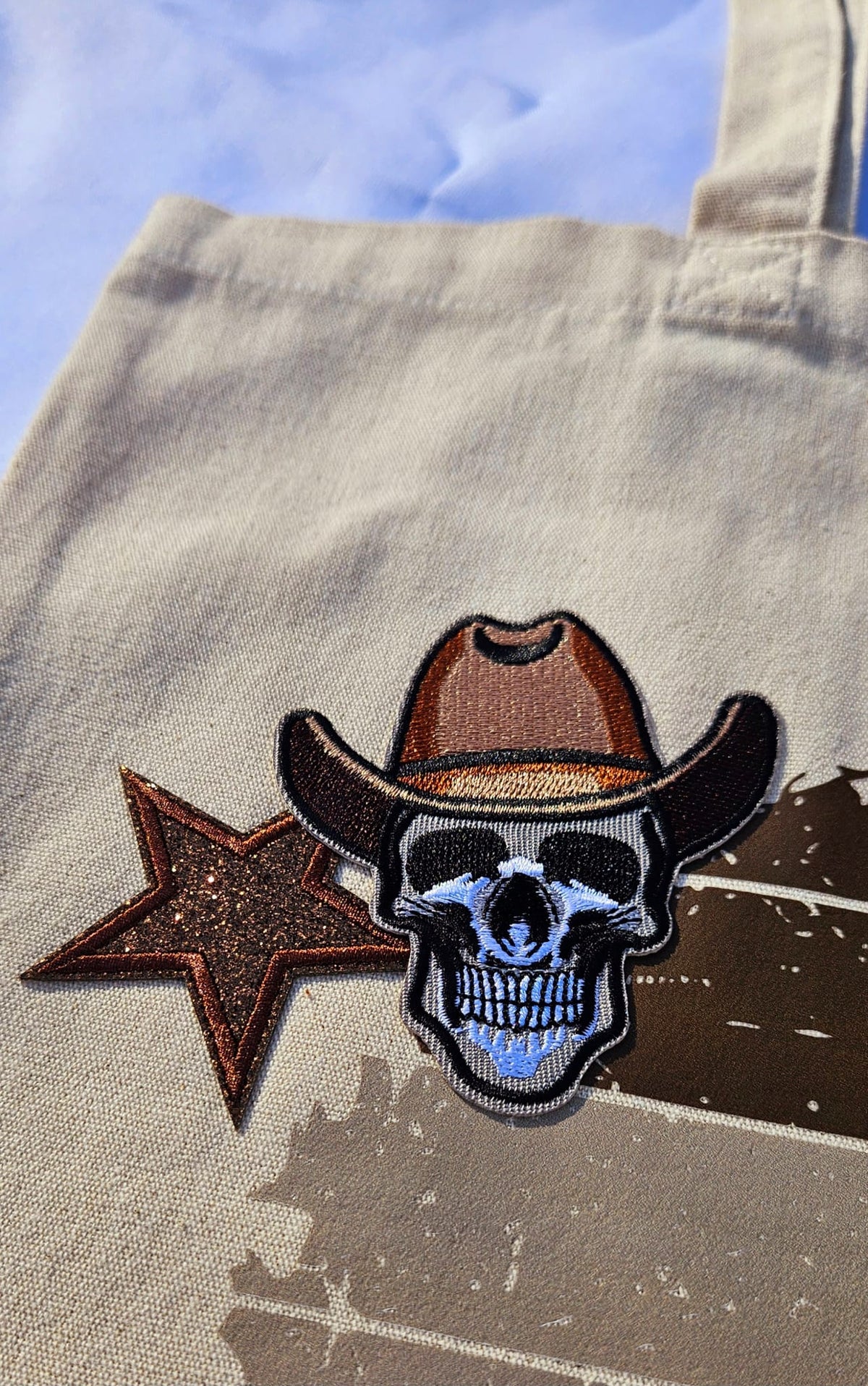 Wild West Luxe Cream Shopper Tote | Handpicked Cowboy Patch Tote Bag Make Every Day a Little More Western