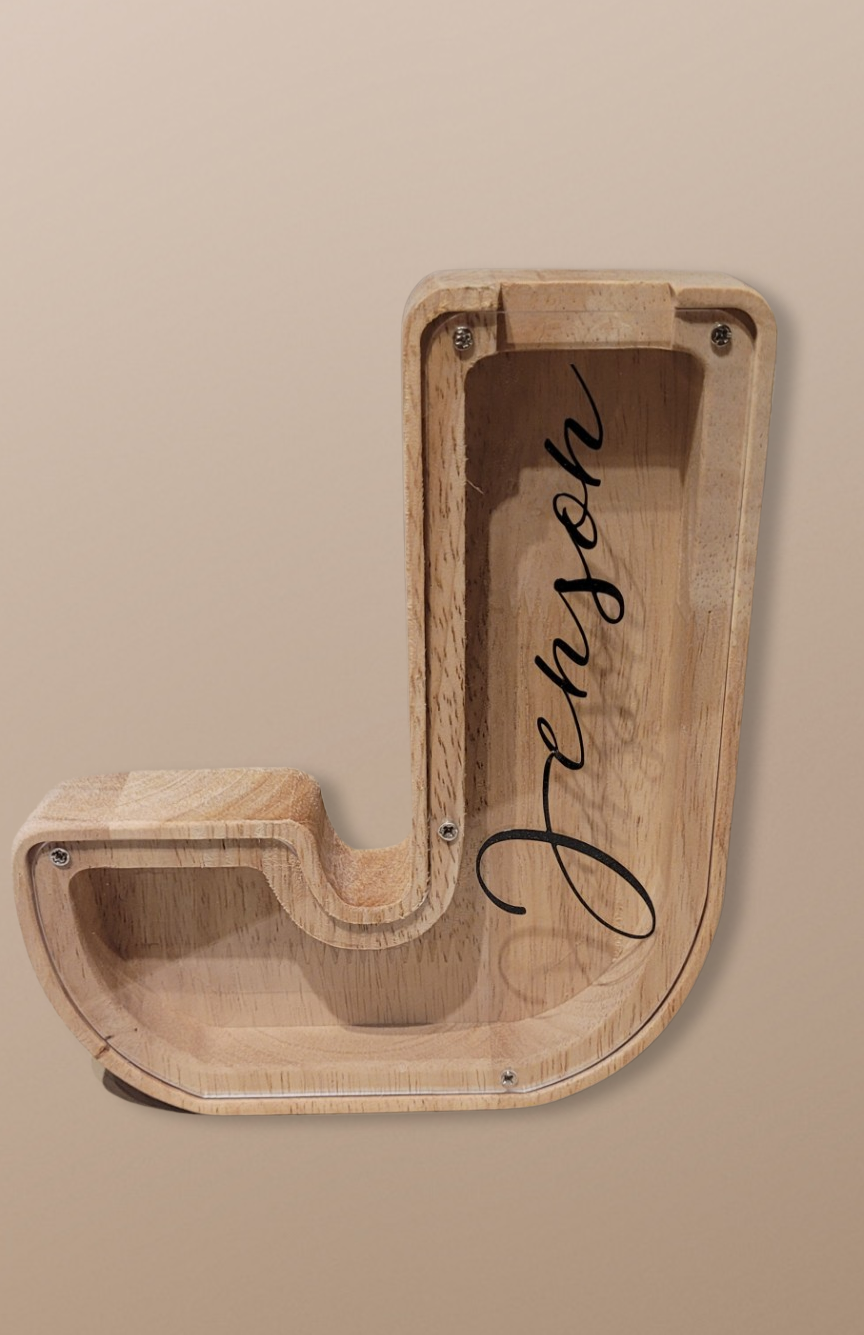 Personalised initial money box
