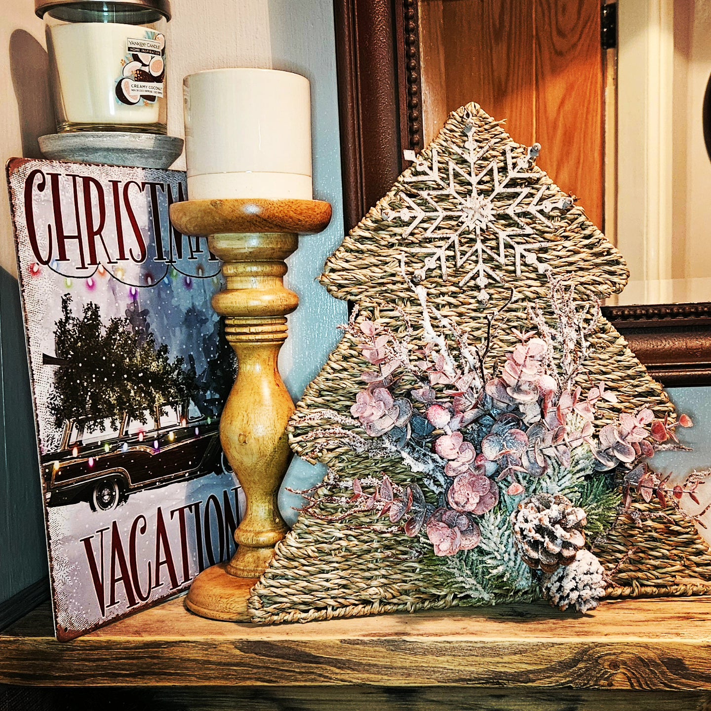 Handmade Woven Christmas Tree Door Wreath