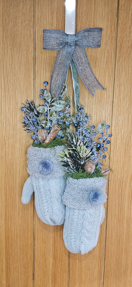 Handmade Winter Mitten Door Hanger