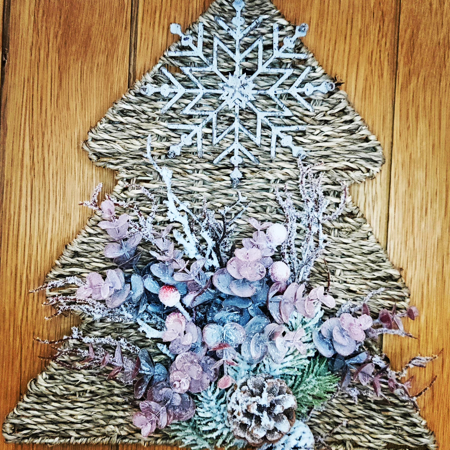 Handmade Woven Christmas Tree Door Wreath