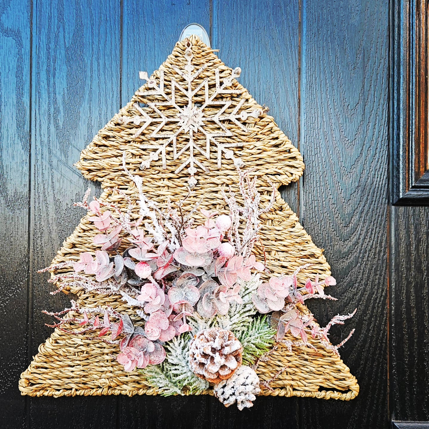 Handmade Woven Christmas Tree Door Wreath